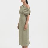 Florence Wrap Dress - Olive - Zandra Stone
