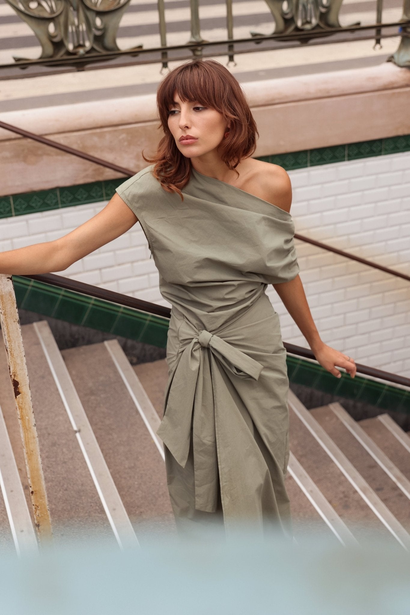 Florence Wrap Dress - Olive Zandra Stone Florence Wrap Dress - Olive Zandra Stone