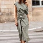 Florence Wrap Dress - Olive - Zandra Stone