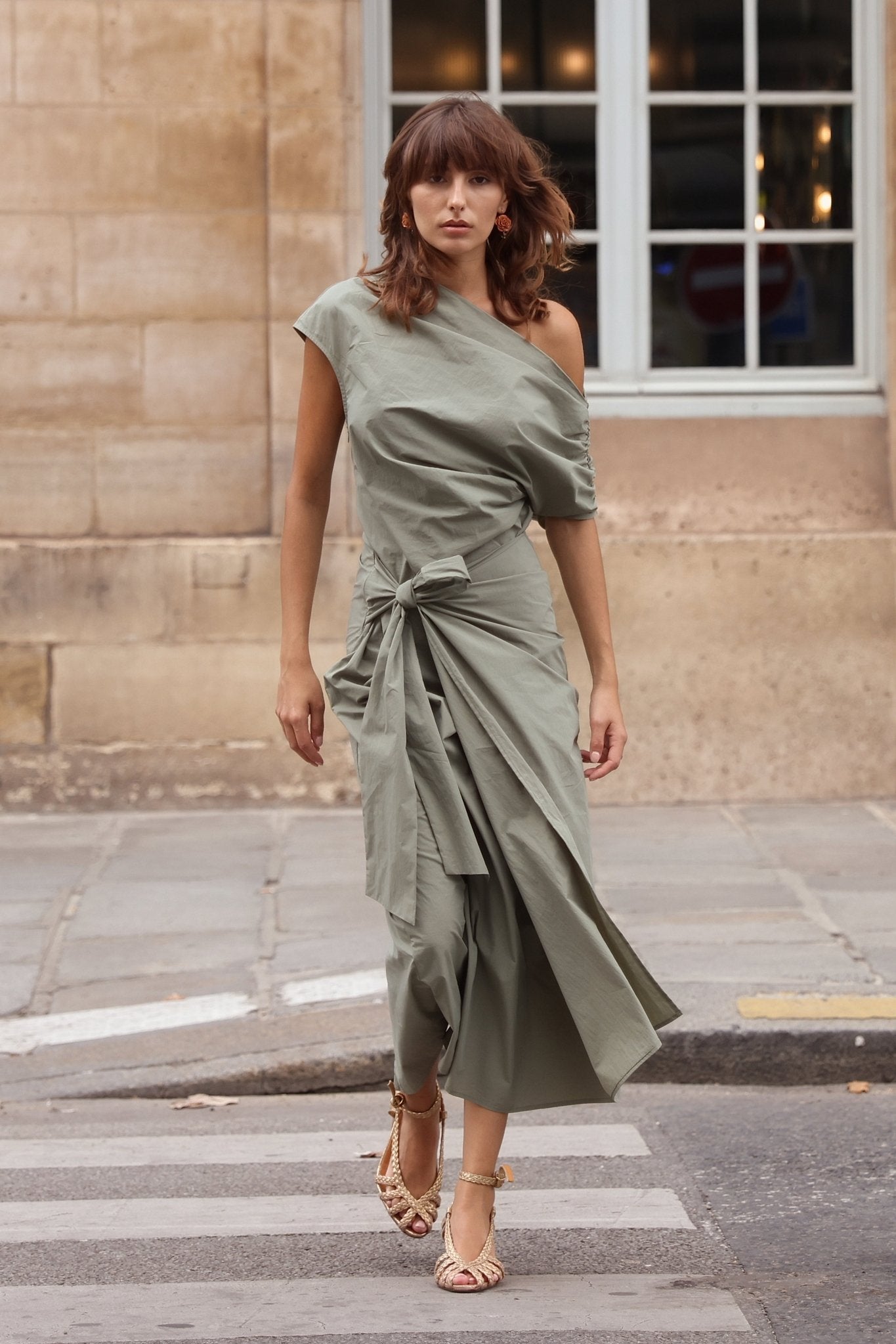 Florence Wrap Dress - Olive - Zandra Stone