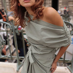 Florence Wrap Dress - Olive - Zandra Stone