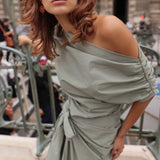 Florence Wrap Dress - Olive - Zandra Stone