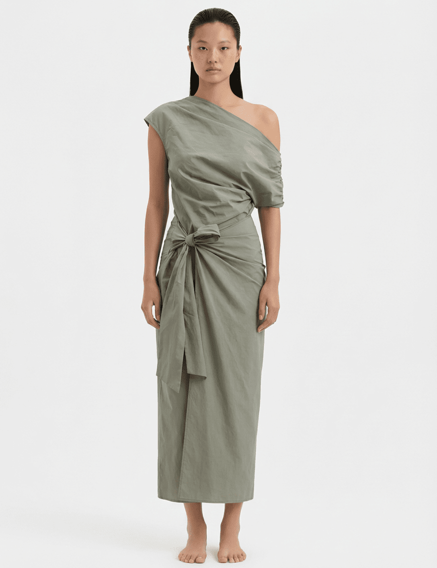 Florence Wrap Dress - Olive - Zandra Stone