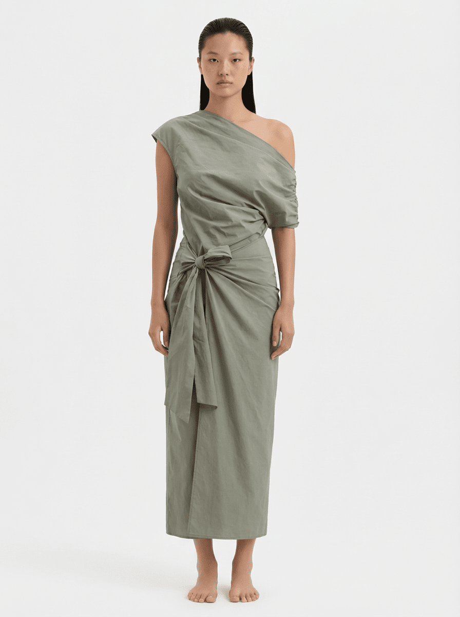 Florence Wrap Dress - Olive Zandra Stone Florence Wrap Dress - Olive Zandra Stone
