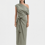 Florence Wrap Dress - Olive - Zandra Stone