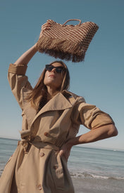 Freya Fringe Straw Handbag - Zandra Stone
