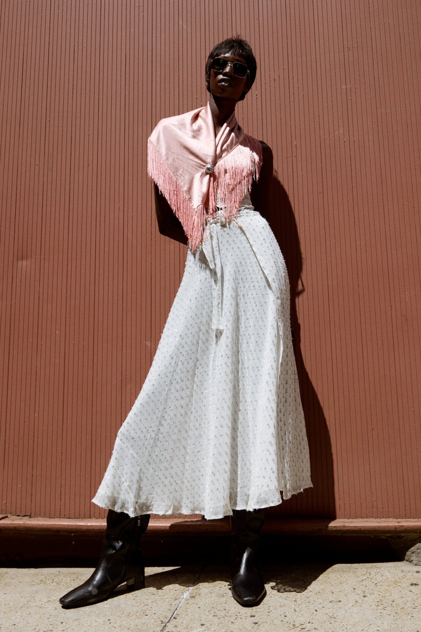 Fringe Scarf - Pink - Zandra Stone