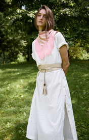 Fringe Scarf - Pink - Zandra Stone