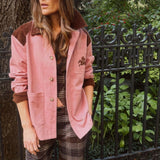 Gretel Barn Jacket – Pink/Brown - Zandra Stone