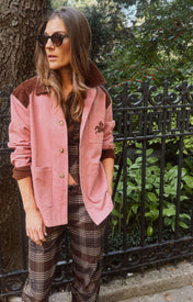 Gretel Barn Jacket – Pink/Brown - Zandra Stone