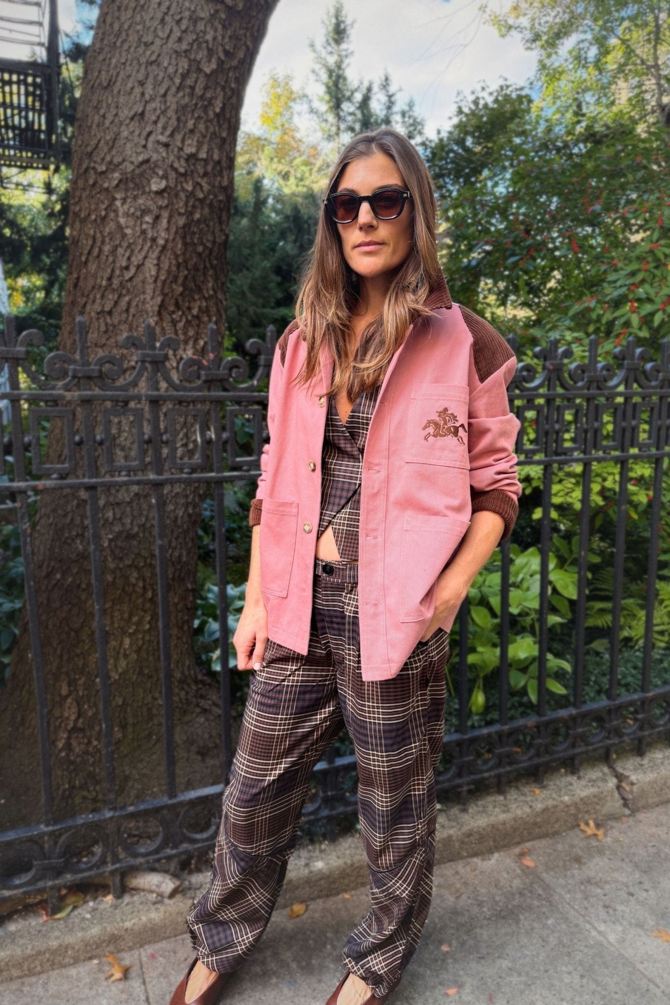 Gretel Barn Jacket – Pink/Brown - Zandra Stone