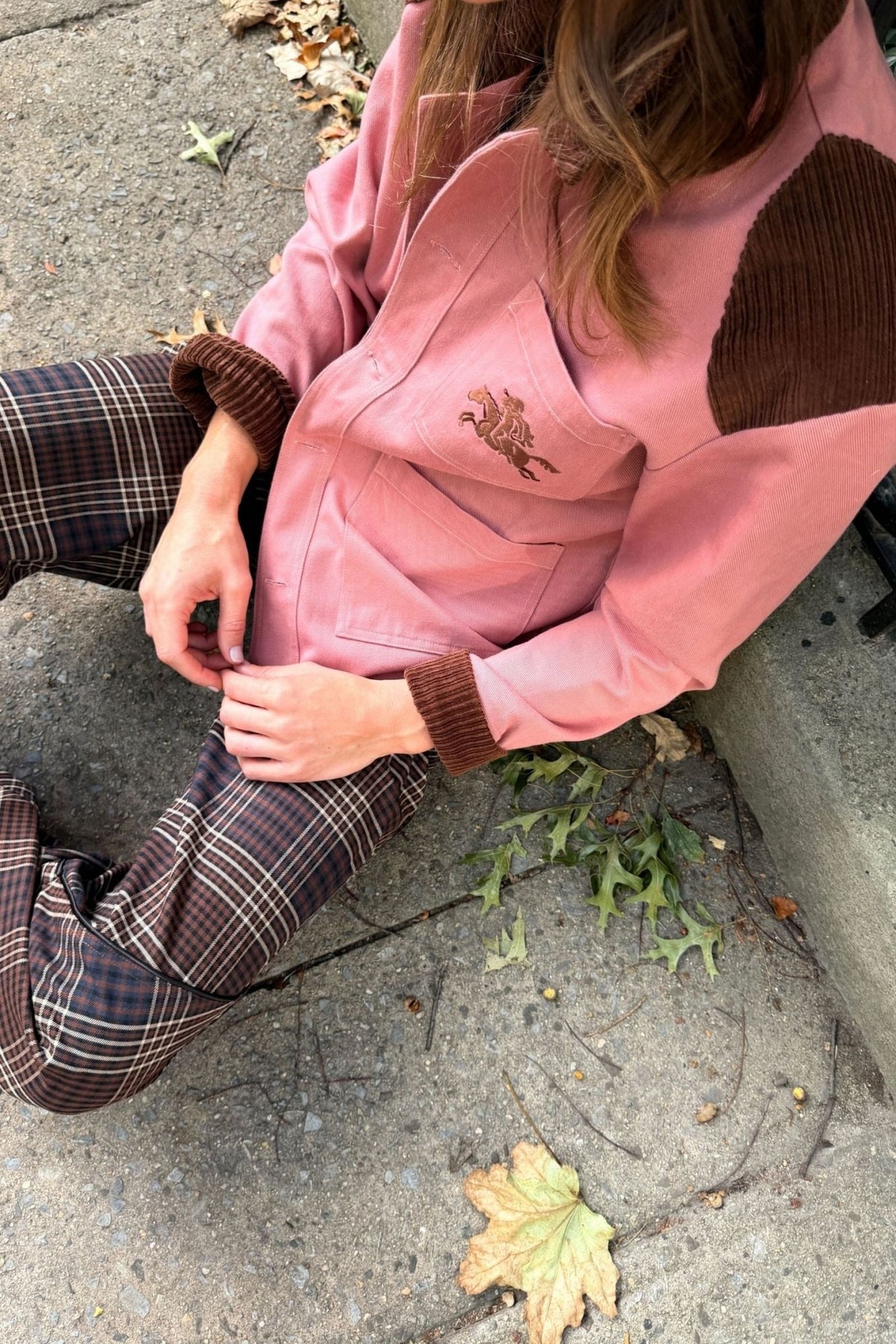 Gretel Barn Jacket – Pink/Brown - Zandra Stone