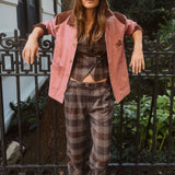 Gretel Barn Jacket – Pink/Brown - Zandra Stone