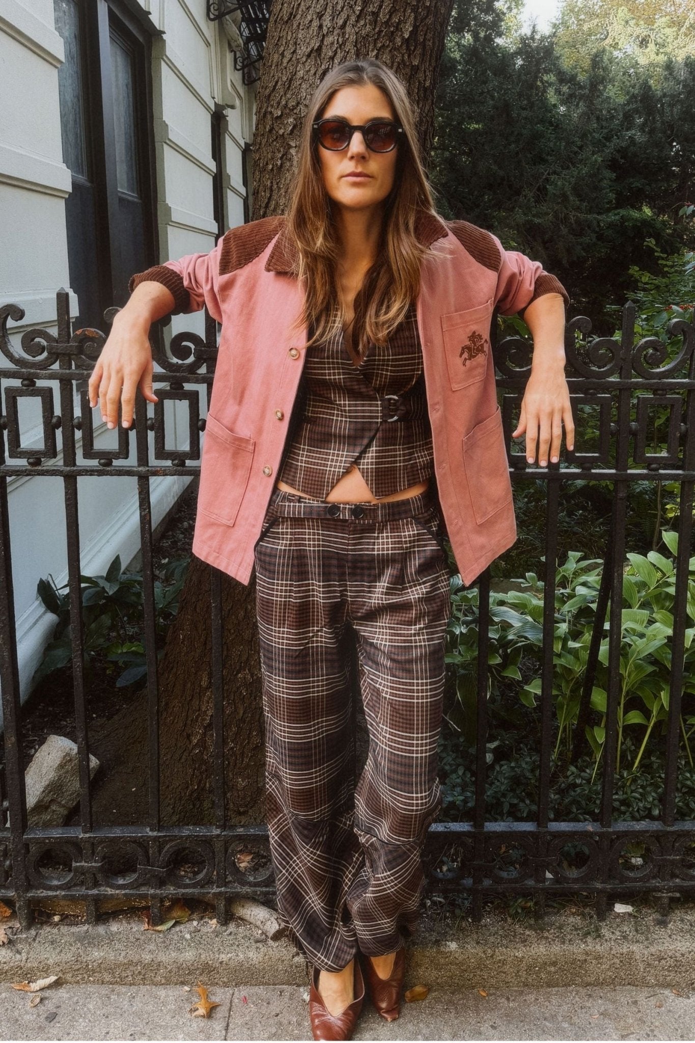 Gretel Barn Jacket – Pink/Brown - Zandra Stone