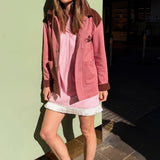 Gretel Barn Jacket – Pink/Brown - Zandra Stone