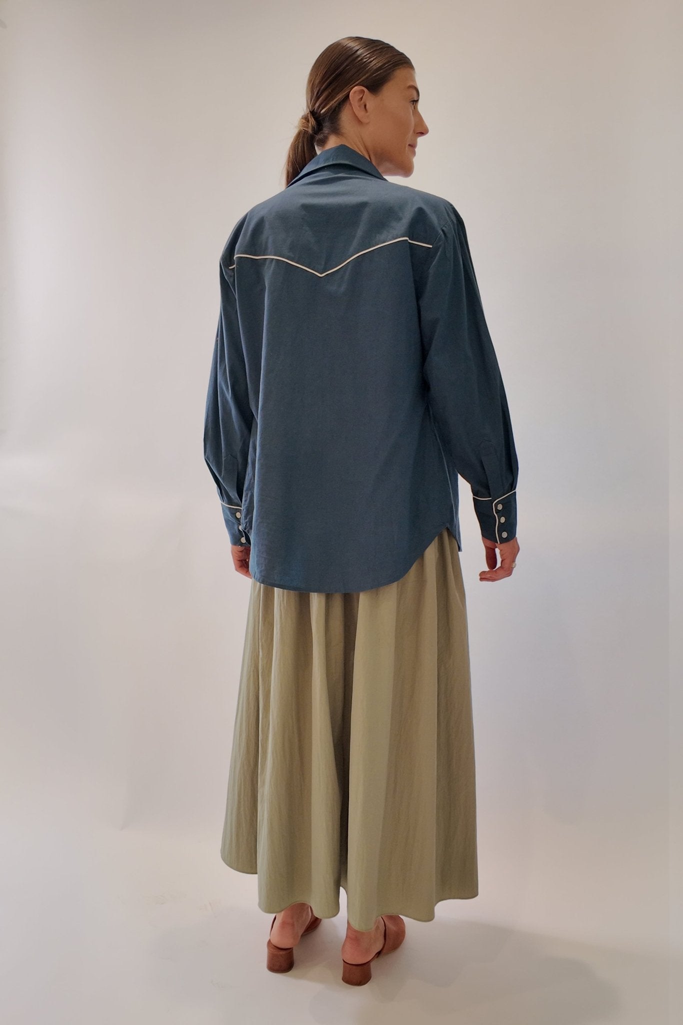 Gusta Western Long Sleeve Button Down Shirt - Zandra Stone