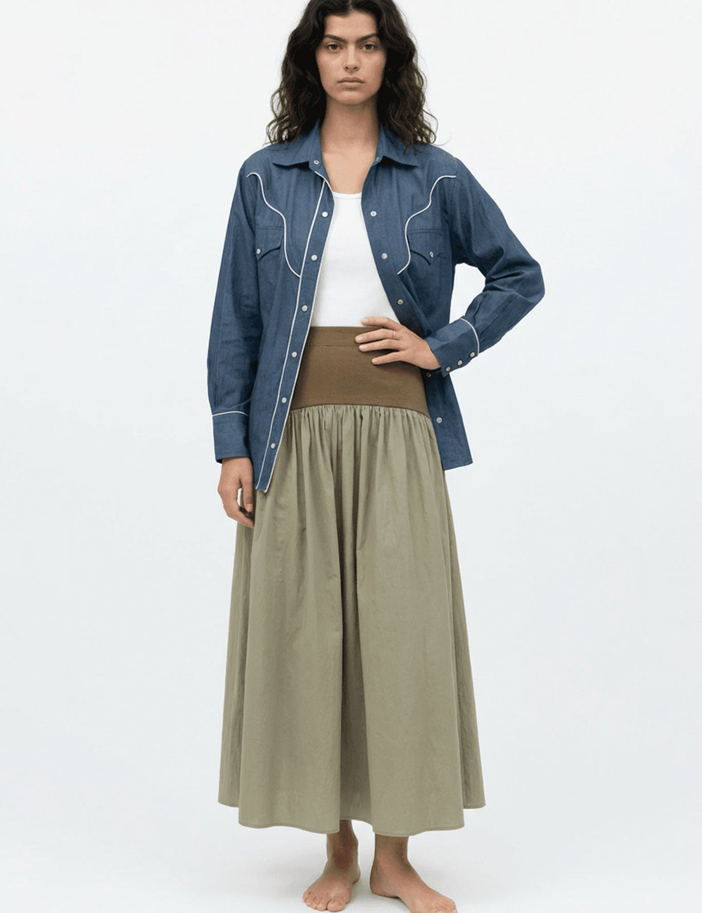 Gusta Western Long Sleeve Button Down Shirt - Zandra Stone