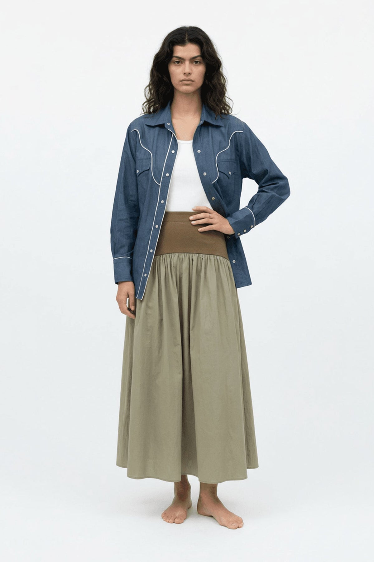 Gusta Western Long Sleeve Button Down Shirt - Zandra Stone