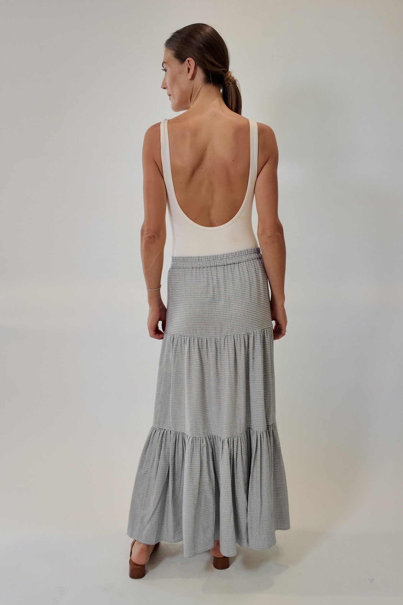 Halle Button Front Skirt - Zandra Stone