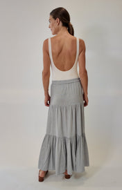Halle Button Front Skirt - Zandra Stone