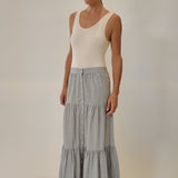 Halle Button Front Skirt - Zandra Stone