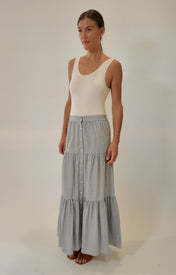 Halle Button Front Skirt - Zandra Stone