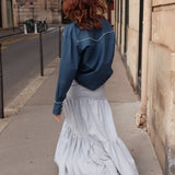 Halle Button Front Skirt - Zandra Stone