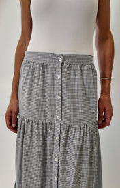 Halle Button Front Skirt - Zandra Stone