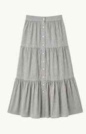 Halle Button Front Skirt - Zandra Stone