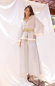 Isola Fringe Shirt - Stripe - Zandra Stone