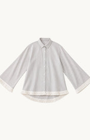 Isola Fringe Shirt - Stripe - Zandra Stone