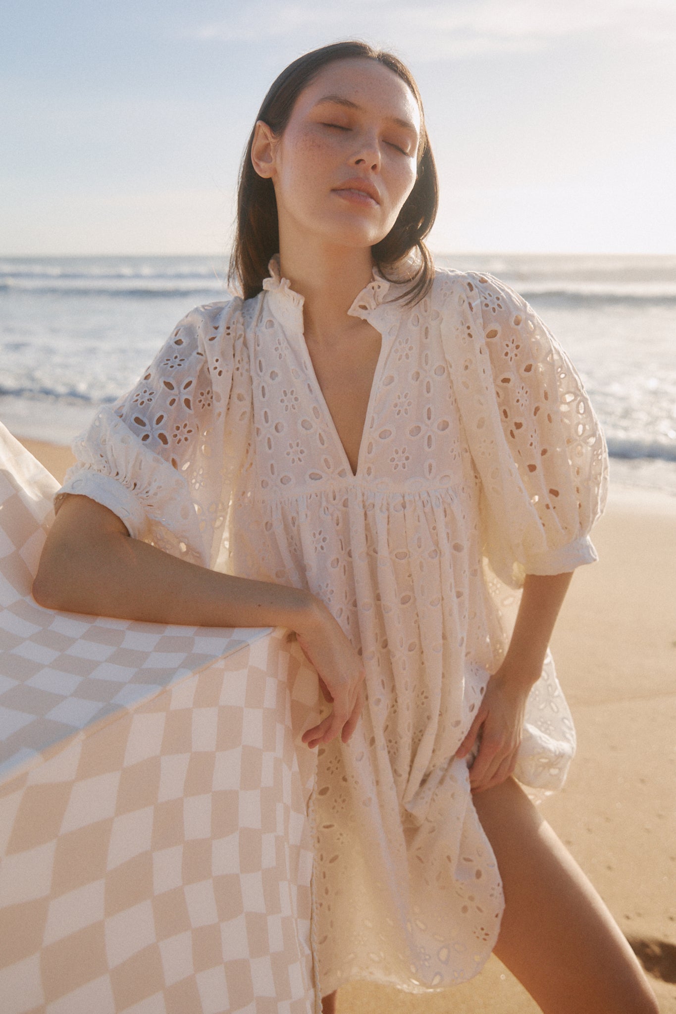 Lulu Cotton Broderie Dress - Zandra Stone