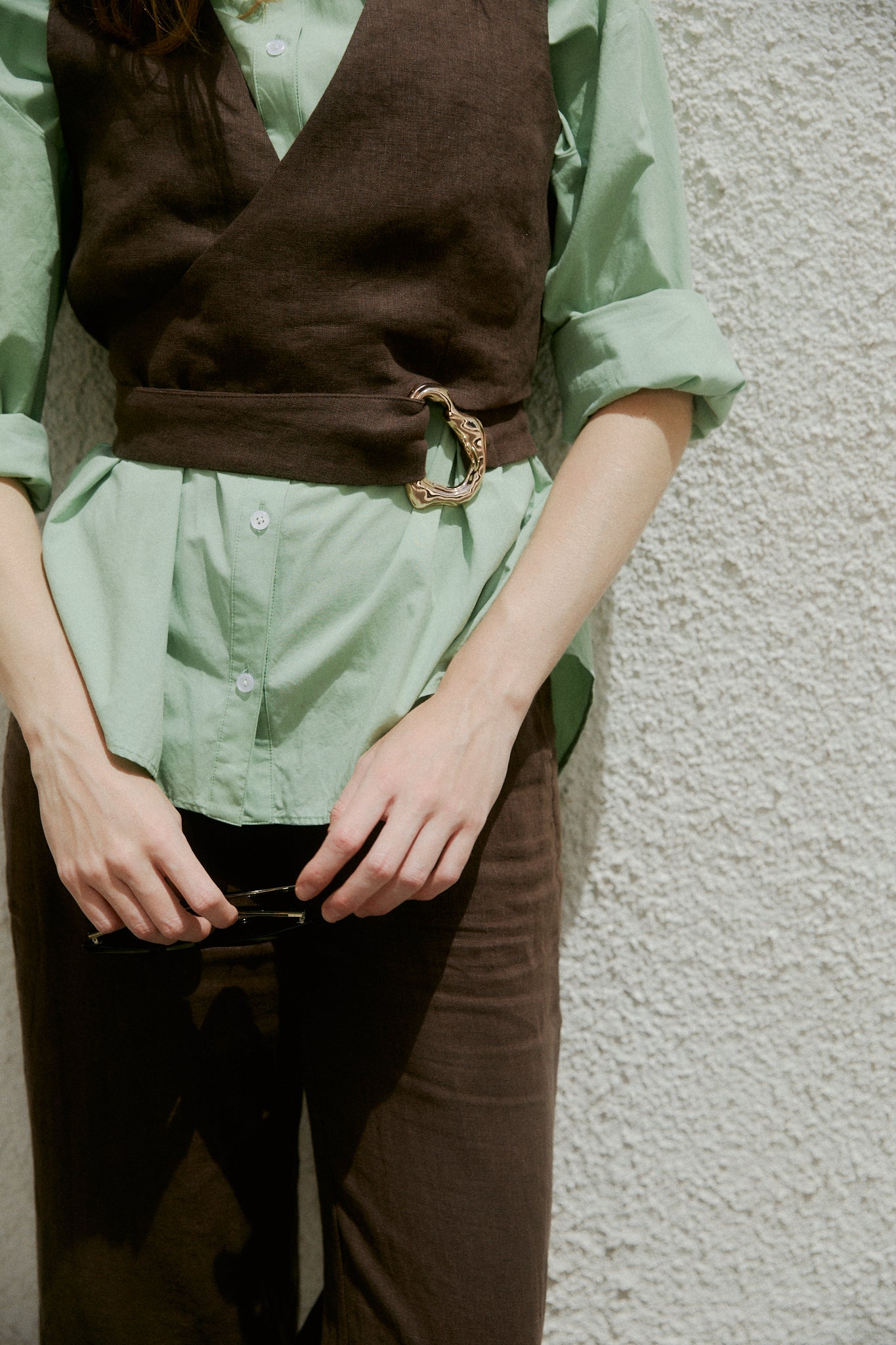 Milla Long Sleeve Button Down Shirt - Mint - Zandra Stone