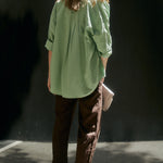 Milla Long Sleeve Button Down Shirt - Mint - Zandra Stone