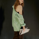 Milla Long Sleeve Button Down Shirt - Mint - Zandra Stone