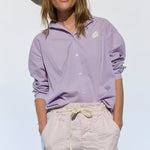 Milla Long Sleeve Button Down Shirt - Purple - Zandra Stone
