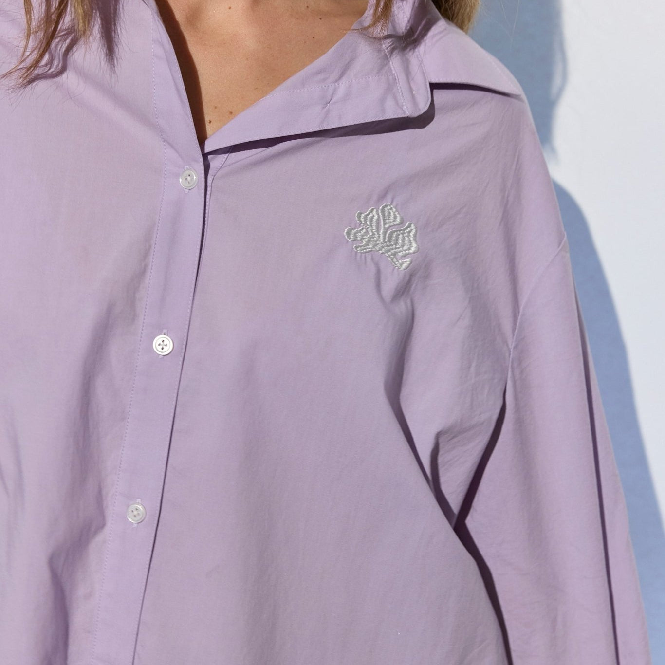 Milla Long Sleeve Button Down Shirt - Purple - Zandra Stone