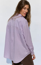 Milla Long Sleeve Button Down Shirt - Purple - Zandra Stone