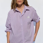 Milla Long Sleeve Button Down Shirt - Purple - Zandra Stone
