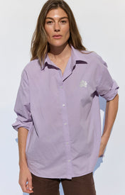 Milla Long Sleeve Button Down Shirt - Purple - Zandra Stone