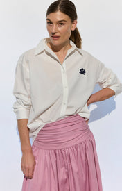 Milla Long Sleeve Button Down Shirt - White - Zandra Stone