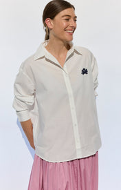 Milla Long Sleeve Button Down Shirt - White - Zandra Stone