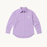 Milla Long Sleeve Purple Cotton Button Down Shirt - Zandra Stone