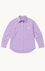 Milla Long Sleeve Purple Cotton Button Down Shirt - Zandra Stone