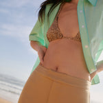 Mint Cotton Short Sleeve Button Down Shirt - Zandra Stone