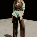 Mocha Linen Trouser - Zandra Stone