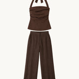 Mocha Linen Trouser - Zandra Stone