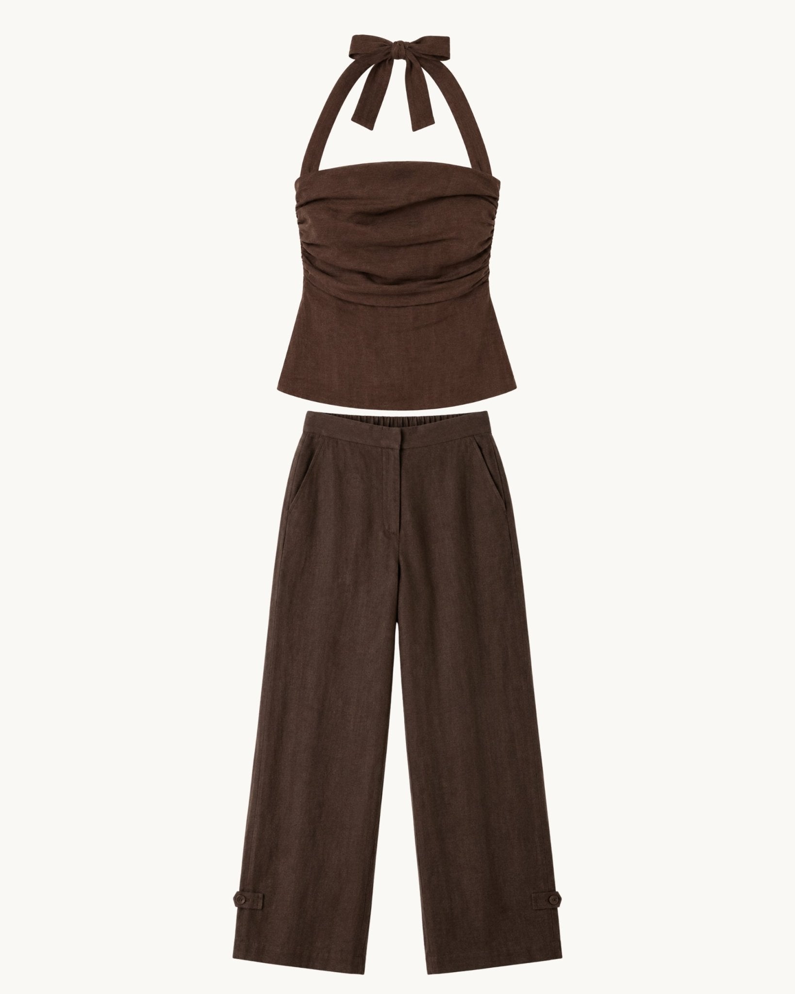 Mocha Linen Trouser - Zandra Stone
