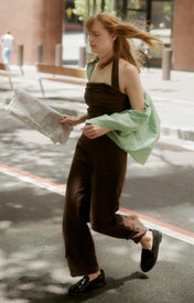Mocha Linen Trouser - Zandra Stone