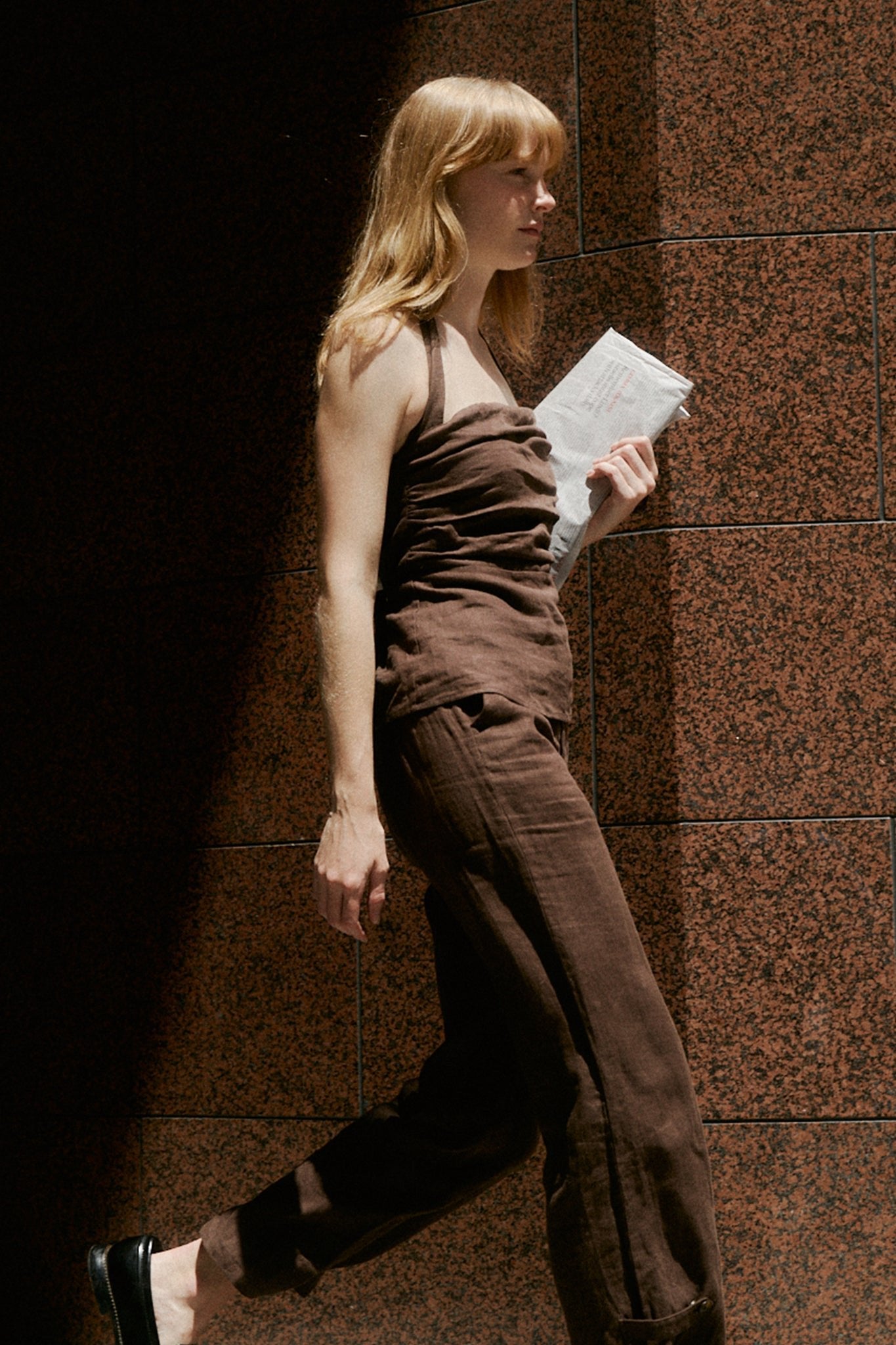 Mocha Linen Trouser - Zandra Stone